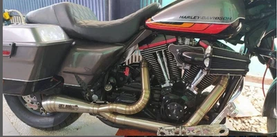 Harley 96–16 Electra Glide Ultra Classic Custom 2-Into-1 Stainless Exhaust Foto 1 de 4