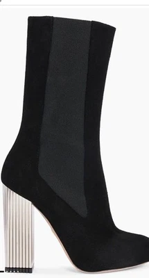 "Botas Giambattista Valli botines de gamuza tacón dorado 105 mm 4"" tacón talla 41 $1295" Foto 1 de 4