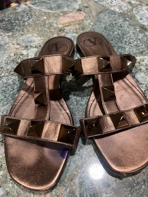 Valentino Garavani Roman Stud Flat Slide Sandals  EU Size 37 /US 7 - Image 1 of 4