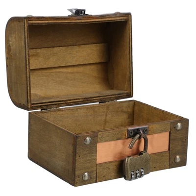  Kleine Holztruhe Schatztruhe Dekorative Aufbewahrungsboxen Schatzkiste - Bild 1 von 4