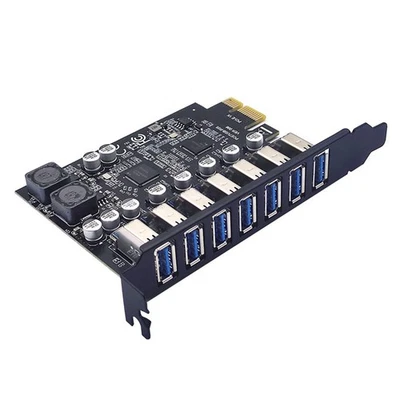 Adattatore USB 3.2 Pci Express Pci E a 7 Porte USB3 Gen1 Adattatore di Espansione8271 - Immagine 1 di 4
