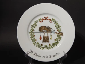 PIATTO CM 27 PORCELAINE DE PARIS DEPUIS 1773 CHAMBORD LE LAPIN ET LE SERPOLET - Imagen 1 de 5