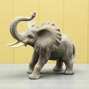 Andrea by Sadek Gray Elephant Figurine Safari Wildlife Vtg Japan Trunk Up 8514 - Picture 1 of 18