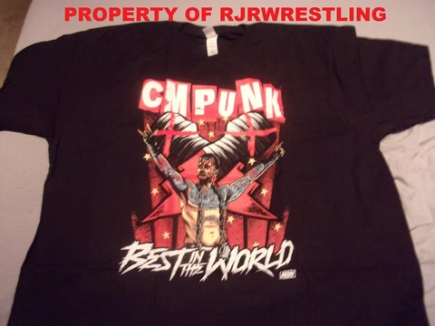 NEW AEW CM PUNK MENS ADULT XL T-SHIRT NEVER WORN ALL ELITE CRATE EXCLUSIVE BITW Cover