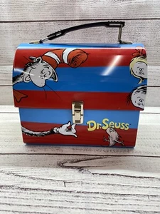 Dr Seuss Cat In The Hat Dome Metal Lunch Box ~ Vandor ~ Tin Collectible Blue/Red - Picture 1 of 11