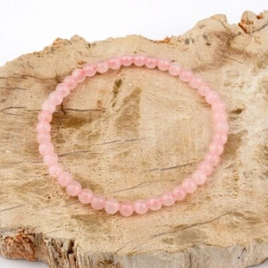 Rosenquarz Ø 4,5 mm Kugel Edelstein Armband flexibel und dehnbar AAA - Qualität - Bild 1 von 4