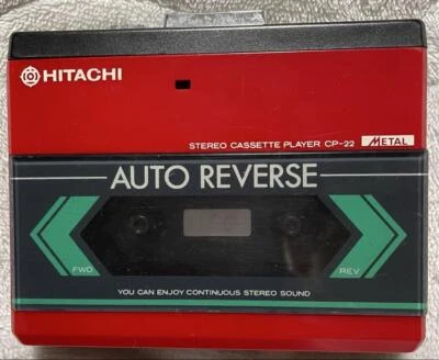 (Para piezas o reparación) Reproductor de casete HITACHI CP-22 rojo unidad portátil solamente Foto 1 de 4
