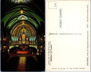 Interior View of Notre-Dame Church, Montreal, Quebec Canada Vintage PC - Picture 1 of 1