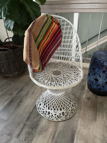 Russell Woodard Spun Fiberglass Patio Side Chair Vintage Mid Century Cover