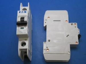 (2) EATON FAZ-C20/1-NA-L 240VAC 1 POLE 20A UL489 MINIATURE CIRCUIT BREAKER CCRV - Picture 1 of 4