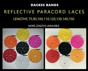 Reflektierende 4 mm Paracord starke Schnürsenkel Metall Aglets Ski Wanderschuhe DR Martens - Bild 1 von 17