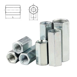 DIN 6334 VOLLBUCHSE GEWINDEKUPPLUNG VERBINDEN STECKER MUTTERBOLZENSTANGE - Bild 1 von 7