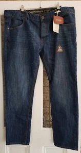 Crosshatch Jeans Mens Size 40"x 32L Wayne Slim leg Denim Jeans Blue *NEW* - Picture 1 of 11