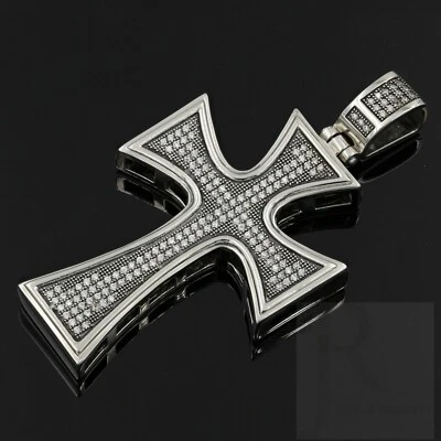 Colgante Cruz Hombre Acero Inoxidable 316 Pavé (Solo Colgante) Foto 1 de 3