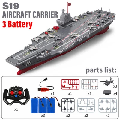 S19 RC Aircraft Carriers Model 2.4G Remote Control High Speed Boat Warship Toys - Image 1 of 4