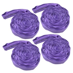 4 Pack 9' Endless Loops Round Sling Crane Recovery Strap Lifting Tow Pull Purple - Picture 1 of 9