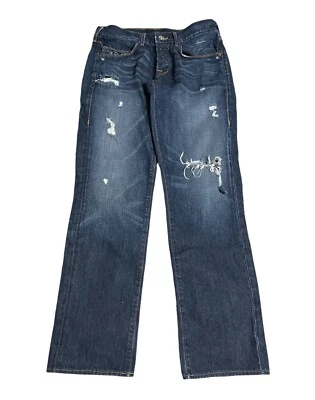 True Religion Jack Blue Jean Distress Boot Cut USA Button Fly Men’s Size 31 x 31 - Image 1 of 4