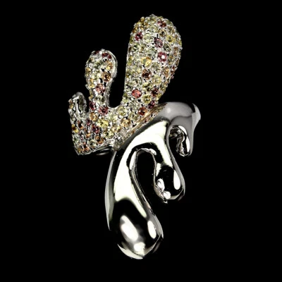 925 Anello Argento Sterling Rotondo Zaffiro Diamante Cut Natural Gemma Gioielli - Immagine 1 di 4