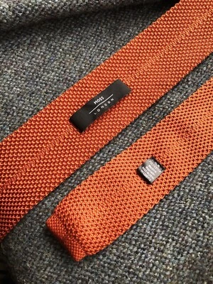 Corbata tejida vintage de Moss - clásica roja marrón Foto 1 de 4