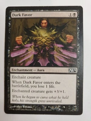 MTG Magic The Gathering Card Dark Favor Enchantment Aura Black 2012 - Image 1 of 2