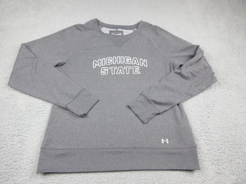 Michigan State Spartans Sweater Womens Large Gray College Football Sweatshirt Cover