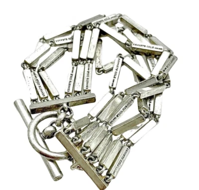 "Brazalete Kenneth Cole Multi Cadena Shabby Chic Plateado Envejecido Regalo 7""" Foto 1 de 4