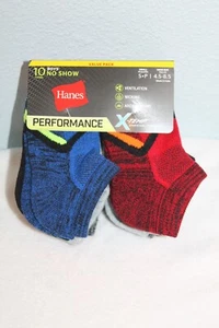 Hanes Performance X-Temp No Show Socks 10-Pack Boys ~ Size S - Picture 1 of 4