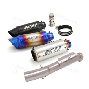 Exhaust Muffler Mid Link Pipe 51MM Steel System Modified For 790 ADV 2020-2023 - Picture 1 of 14