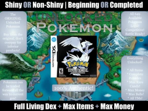 Authentic Unlocked Pokemon Black - All 649 Legal Shiny, All Items, Max Money DS - Picture 1 of 2