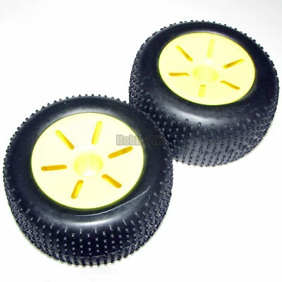 HSP parts 17703 Yellow Hub Truggy Wheel Complete 2P for HiMOTO 1/10 RC Truck - Image 1 of 4