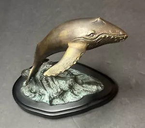 Estatuilla de estatua de bronce de ballena jorobada (aproximadamente 6"" de alto) ¡VER FOTOS! ¡WOW!¡! - Imagen 1 de 4