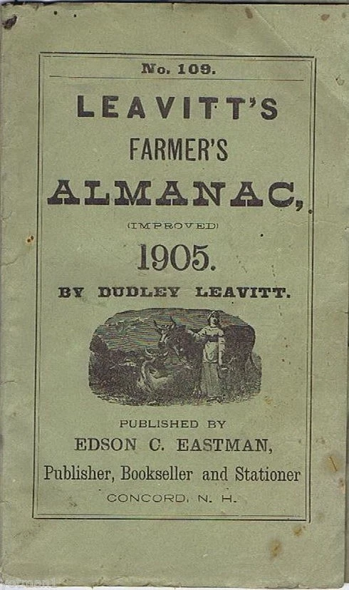 Antique Almanac Leavitt's Farmer's Almanac (Improved) 1905, No 109 - Image 1 of 1