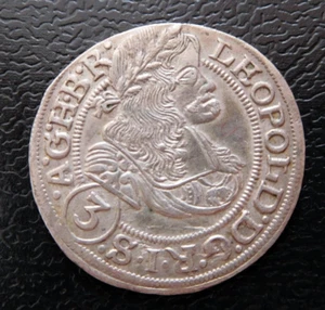 AUSTRIA / LEOPOLD I.- SILVER 3 KREUZER 2./ 1670 SHS - Picture 1 of 2