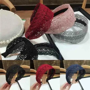 Banda para el cabello Diadema Casual Ladies Hairband Accesorios Head Wrap Wide Lace - Imagen 1 de 12