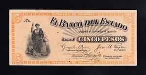 F.C. COLOMBIA , BANCO DEL ESTADO , 5 PESOS 1900 , EBC+ ( XF+ ) , P.S505 . - Bild 1 von 2