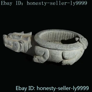 28" China Stone carving lucky dragon turtle Tortoise flower Bonsai Potted plants - Picture 1 of 9