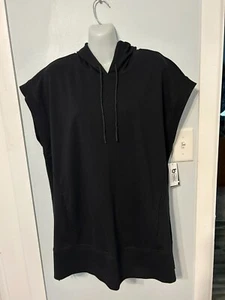 Neu mit Etikett Ideology tiefschwarzer ärmelloser Kapuzenpullover Sweatshirt Übergröße 1X - Bild 1 von 3