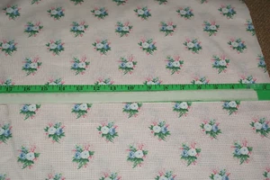 Pink with Flower Bouquets  18x 44" Polished Cotton Fabric Mimi Provence Print - Picture 1 of 4