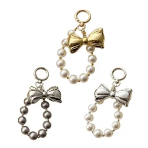 Beaded Rings Keychain Pendant for Handbag Cute Bowknot Charm for Case Decoration - Photo 1 sur 10
