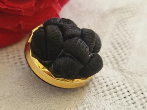 Collection bouton ancien en résine noir passementerie vintage 2,4 cm ref 5162 - Imagen 1 de 4