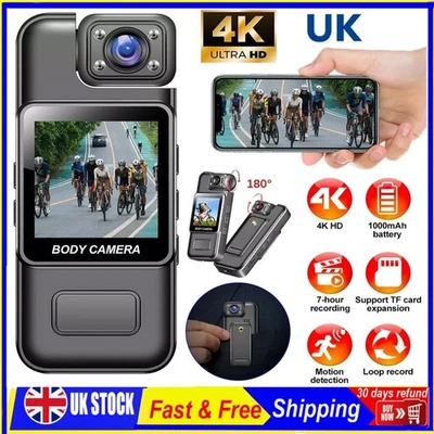 4K HD Mini Kamera WiFi Videorekorder Sport DVR Polizei Körper Cam Nachtsicht UK - Bild 1 von 4