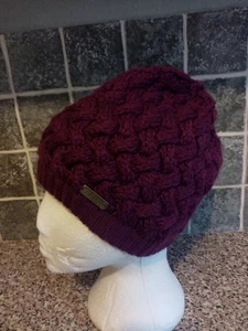 Animal Beanie Hat Burgundy One Size - Picture 1 of 6