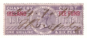 Estampillas de ingresos GB QV 1867 - Fondo de tarifas del Tribunal de Cancillería Irlanda 1/6 - Usadas - Imagen 1 de 1