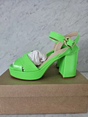 Russell & Bromley Green Heels Leather Platform UK 5 EU 38 Shoes Sandals  - Image 1 of 4