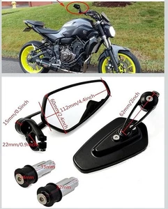 Universal Motorrad Lenkerendenspiegel CNC Aluminium Cafe Racer Motorrad - Bild 1 von 7