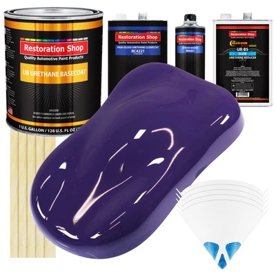 Kit de pintura automotriz MYSTICAL PURPLE SLOW 1 galón capa base de uretano y capa transparente Foto 1 de 4