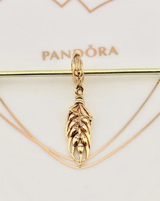New 100% Genuine Authentic Pandora Shine Gold Wheat Grain Dangle Charm 767586CZ - Image 1 of 4