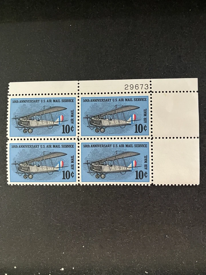 Scott’s C74 Flying Jenny Honoring 50 Yrs Of us Airmail. This Plate Is From 1968 - Image 1 of 1