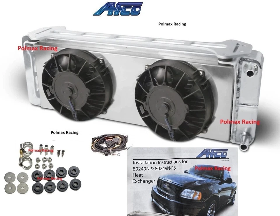 Intercooler intercambiador de calor Afco 80249N-FS doble ventilador 1999-2004 F150 SVT Lightning Foto 1 de 1
