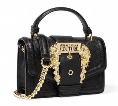 VERSACE JEANS COUTURE WOMEN SHOULDER BAG CROSSBODY BLACK BELT AUTHENTIC - Image 1 of 4